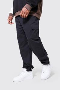 Boohoo Plus Slim Fit Cargo Broek, Black