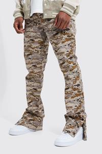 Boohoo Baggy Camo Cargo Broek Met Tailleband, Sand