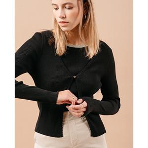 GRACE&MILA Vest Mademoiselle, sluit met 1 knoop