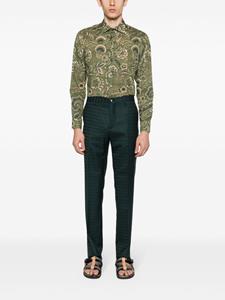 ETRO patterned-jacquard chino trousers - Groen