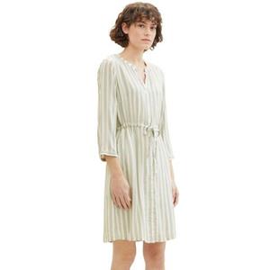 Tom Tailor Knielange jurk van viscose met streepmotief