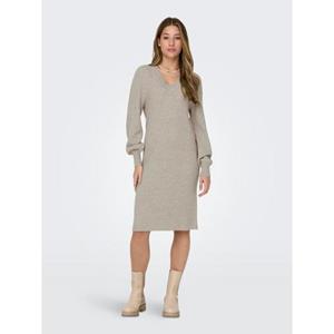 Only Midi-jurk ONLKATIA LS V-NECK DRESS NCA KNT