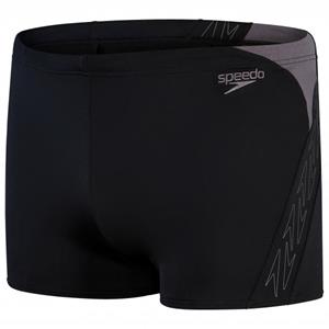 Heren Speedo Hyper Boom Splice Aqua Short in Zwart Grijs