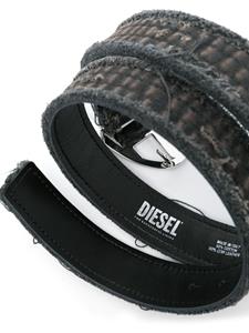 Diesel B-1dr Strass gerafelde riem - Zwart