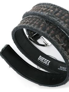 Diesel B-1dr Strass distressed belt - Zwart