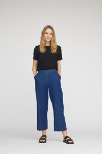 LAURIE Damen vegan Hose Phoebe Loose Crop Medium Blue Denim