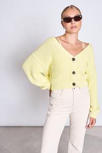 JAN N JUNE JAN 'N JUNE Damen vegan Chunky Cardigan Lena Lime Sorbet Gelb