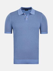 WAM Denim Henry Pique Knit Light Blue Polo-