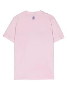 stoneislandjunior Stone Island Junior T-shirt met logo-applicatie - Roze