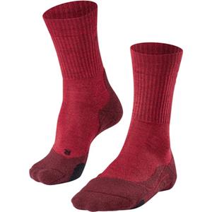 Falke TK2 Wool Sok Dames Donkerrood/Middengrijs