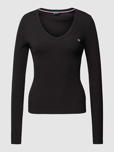 Tommy Hilfiger Slim Essential Rib V-neck Longsleeve Shirt Dames