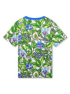 kenzokids Kenzo Kids T-shirt met bloemenprint - Groen