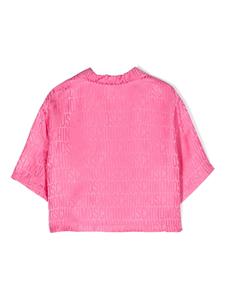 moschinokids Moschino Kids Satijnen shirt met monogram jacquard - Roze