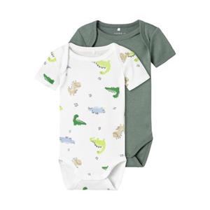 Name It Schlafoverall "NBMBODY 2P SS WILD LIME DINO NOOS", (Packung, 2 tlg.)