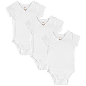 kindsgard Romper trunder 3-pack wikkel korte mouw wit