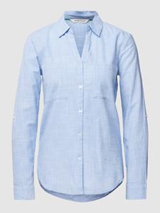 TOM TAILOR Blusenshirt Langarm Hemd BLOUSE WITH SLUB STRUCTURE 5329 in Blau