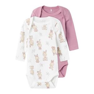 Name It Langarmbody NBFBODY 2P LS ORCHID HAZE RABBIT NOOS (2-tlg) aus Bio-Baumwolle mit Baumwolle