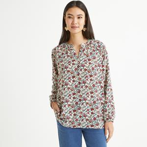 ANNE WEYBURN Blouse met ronde hals, bloemenprint, lange mouwen