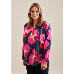 seidensticker Klassieke blouse Zwarte roos Tuniek bloemmotief