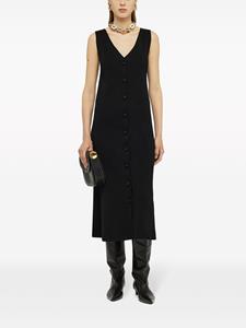 jilsander Jil Sander Midi-jurk met V-hals - Zwart