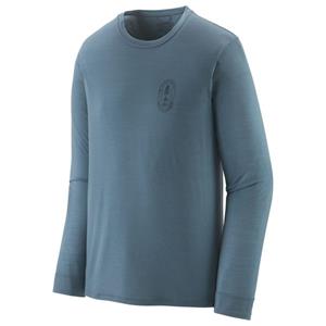 Patagonia L/S Cap Cool Merino Blend Graphic Shirt Heren Clean Climb Bloom: Utility Blue L