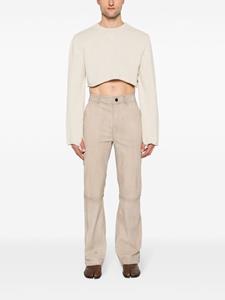 Courrèges cropped buttoned-slit jumper - Beige