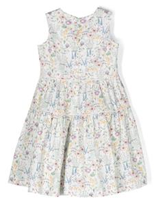 ilgufo Il Gufo Mouwloze jurk met bloemenprint - Wit