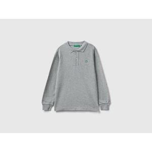 United Colors of Benetton Langarm-Poloshirt mit Logostickerei an der Brust