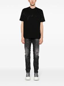 DSQUARED2 Gerafelde mid waist jeans met toelopende pijpen - Zwart