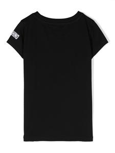 moschinokids Moschino Kids Katoenen T-shirt met tekst - Zwart