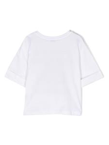dolce&gabbanakids Dolce & Gabbana Kids Katoenen T-shirt met tekst - Wit