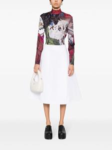 Marni pleat-detail cotton midi skirt - Wit