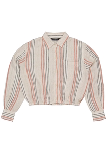 Quapi Meiden blouse kaori aop taupe stripe