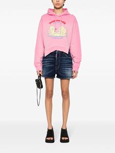 Dsquared2 graphic-print cropped hoodie - Roze