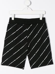 neilbarrettkids Neil Barrett Kids Shorts met logostreep - Zwart
