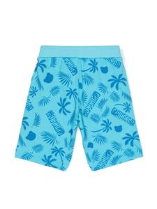 moschinokids Moschino Kids Katoenen shorts met logoprint - Blauw