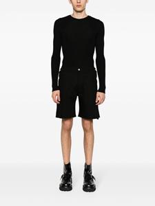 Courrèges Sailor strap-detailed denim shorts - Zwart