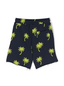 msgmkids MSGM Kids Katoenen shorts met palmboomprint - Blauw