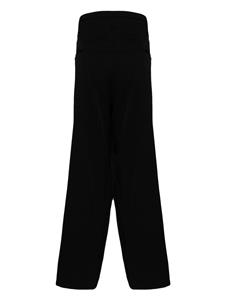 Yohji Yamamoto dropped-crotch wool trousers - Zwart