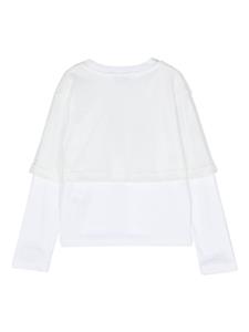 msgmkids MSGM Kids Gelaagd T-shirt met logoprint - Wit