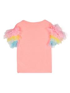 Billieblush tulle-inserts sequinned T-shirt - Roze