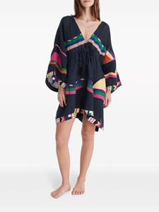 ERES Solar linnen tuniek met borduurwerk - Blauw