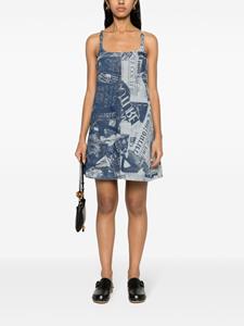 Versace Jeans Couture Magazine denim minidress - Blauw