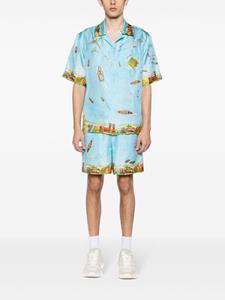 Casablanca Maison Sur Piloti zijden shorts - Blauw