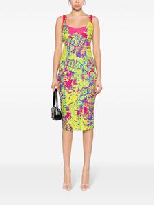 versacejeanscouture Versace Jeans Couture Midi-jurk met dierenprint - Geel