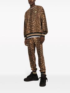 dolce&gabbana Dolce & Gabbana Katoenen sweater met luipaardprint - Bruin