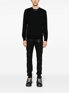 MM6 Maison Margiela Gauge 12 contrasting-trim jumper - Zwart