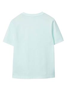 Burberry Kids logo-embroidered cotton T-shirt - Blauw