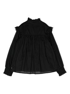 chloékids Chloé Kids Broderie anglaise katoenen shirt - Zwart