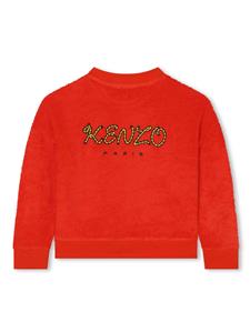 kenzokids Kenzo Kids Badstof sweater met geborduurde tijger - Rood